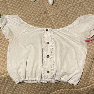 Selling a off the shoulder crop top, very see thru but it’s very comfortable